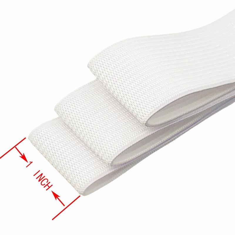 CISONE Knit Elastic 1 Inch Wide White Heavy Stretch High Elasticity Knit Elastic Band 10 Yards - Image 3